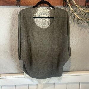 Browb Knit with Lace Detail